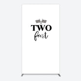 Lofaris Simple White Black Two Fast Birthday Rectangle Backdrop